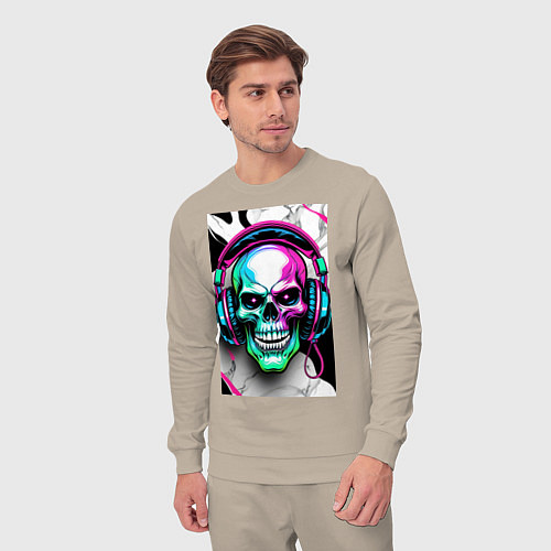 Мужской костюм Череп в наушниках / Миндальный – фото 3