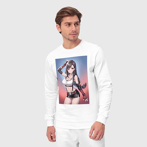 Мужской костюм Тифа Локхарт из Final Fantasy VII / Белый – фото 3