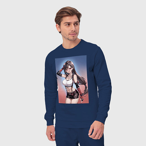 Мужской костюм Тифа Локхарт из Final Fantasy VII / Тёмно-синий – фото 3