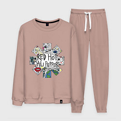 Костюм хлопковый мужской RHCP - logo with songs, цвет: пыльно-розовый