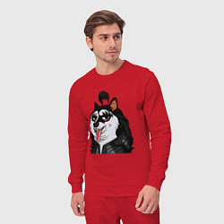 Костюм хлопковый мужской NFT Doge - Kiss, цвет: красный — фото 2