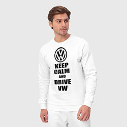 Костюм хлопковый мужской Keep Calm & Drive VW, цвет: белый — фото 2