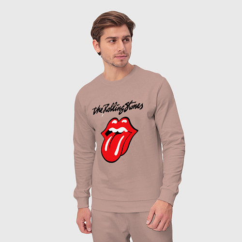 Мужской костюм Rolling Stones - logo / Пыльно-розовый – фото 3