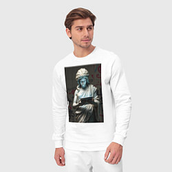 Костюм хлопковый мужской Античная статуя с планшетом, цвет: белый — фото 2