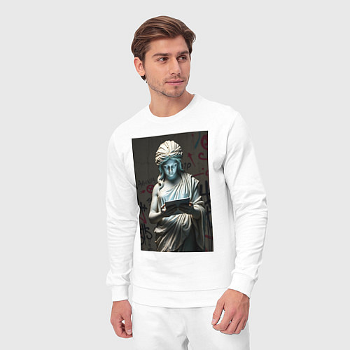 Мужской костюм Античная статуя с планшетом / Белый – фото 3