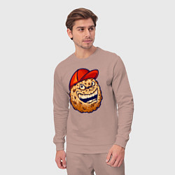 Костюм хлопковый мужской Печенье в кепке, цвет: пыльно-розовый — фото 2