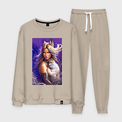 Мужской костюм Девушка-лиса с лисёнком нейроарт