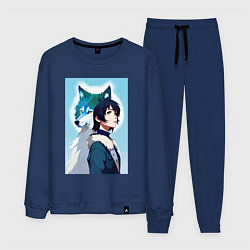 Мужской костюм Мечтательная девчонка и волк - нейроарт