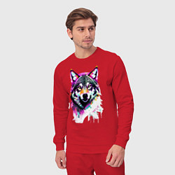 Костюм хлопковый мужской Волчья морда - нейроарт, цвет: красный — фото 2