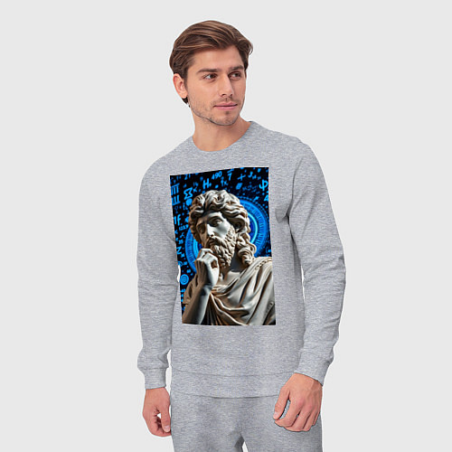 Мужской костюм Античность и математика / Меланж – фото 3