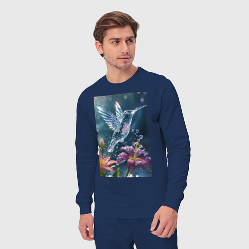 Мужской костюм Колибри у цветка / Тёмно-синий – фото 3