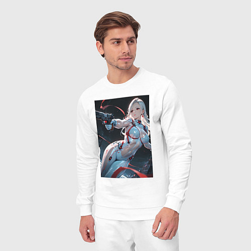 Мужской костюм Девушка-наемница / Белый – фото 3