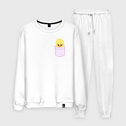 Костюм хлопковый мужской BbokAri in pocket, цвет: белый