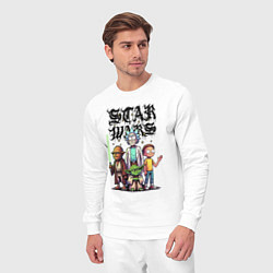 Костюм хлопковый мужской Yoda and Chewbacca are friends of Rick and Morty -, цвет: белый — фото 2