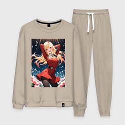 Костюм хлопковый мужской Марин Китагава косплей 002 Darling in the Franxx, цвет: миндальный