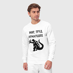 Костюм хлопковый мужской Мир труд армагедец годзилла, цвет: белый — фото 2