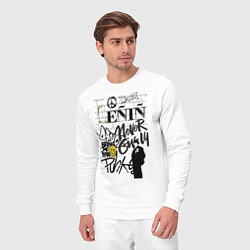 Костюм хлопковый мужской Lenin граффити, цвет: белый — фото 2