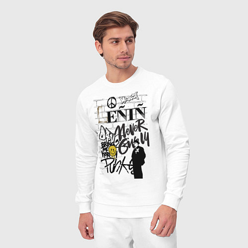 Мужской костюм Lenin граффити / Белый – фото 3
