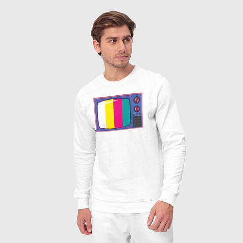 Мужской костюм Ретро телевизор / Белый – фото 3