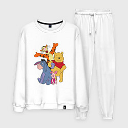 Костюм хлопковый мужской Винни-Пух и друзья, цвет: белый