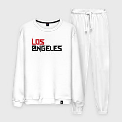 Костюм хлопковый мужской USA Los Angeles, цвет: белый