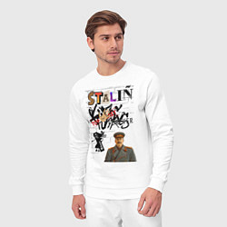 Костюм хлопковый мужской Stalin граффити, цвет: белый — фото 2