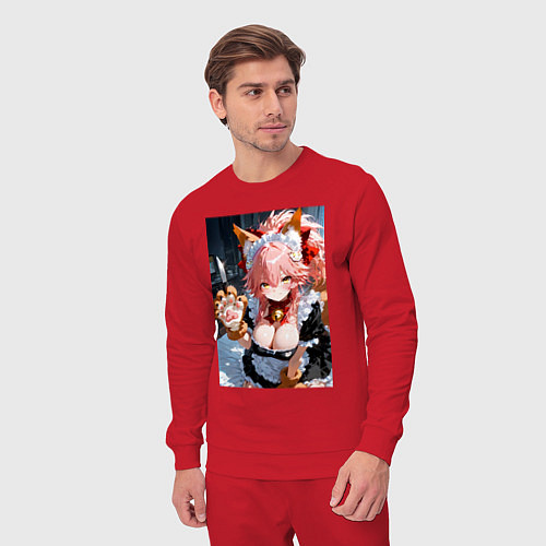 Мужской костюм Фейт Тамамо в костюме горничной / Красный – фото 3