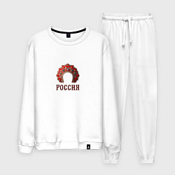 Костюм хлопковый мужской Кокошник: россия, цвет: белый