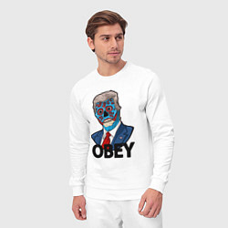 Костюм хлопковый мужской Trump obey, цвет: белый — фото 2