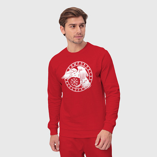 Мужской костюм Северный ворон в круге рун / Красный – фото 3