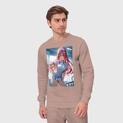 Костюм хлопковый мужской Медсестра всегда поднимет настроение, цвет: пыльно-розовый — фото 2