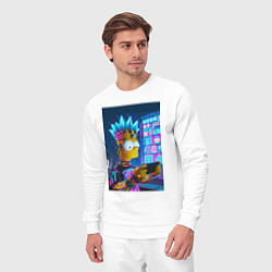 Костюм хлопковый мужской Bart Simpson is a gamer - ai art, цвет: белый — фото 2