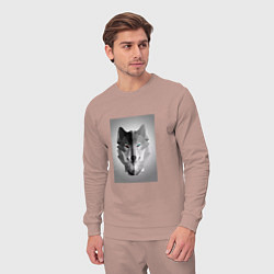 Костюм хлопковый мужской Wolf energi, цвет: пыльно-розовый — фото 2