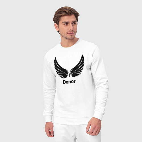 Мужской костюм Донор с крыльями / Белый – фото 3