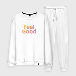 Костюм хлопковый мужской Feel Good желто-розовый градиент, цвет: белый