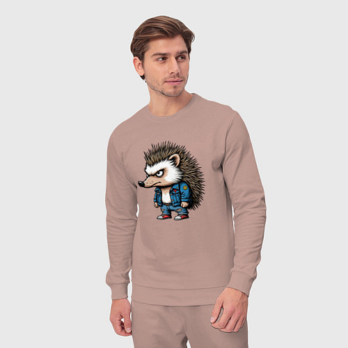 Мужской костюм Ёжик панк / Пыльно-розовый – фото 3