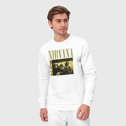 Костюм хлопковый мужской Nirvana foto band, цвет: белый — фото 2