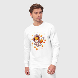 Костюм хлопковый мужской Звёзды окружают космонавта, цвет: белый — фото 2