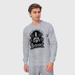 Костюм хлопковый мужской Бармен орнамент, цвет: меланж — фото 2
