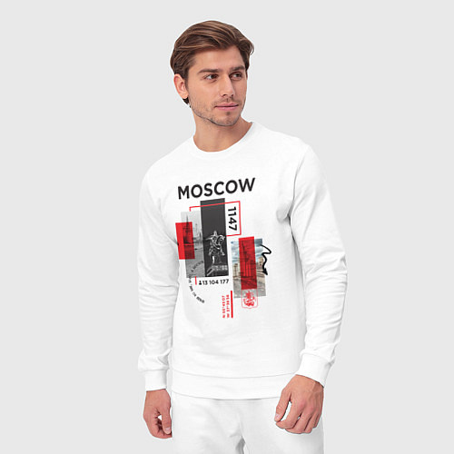 Мужской костюм Москва коллаж / Белый – фото 3