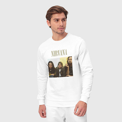 Мужской костюм Nirvana band foto / Белый – фото 3