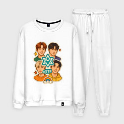 Костюм хлопковый мужской Astro в виде стикеров, цвет: белый