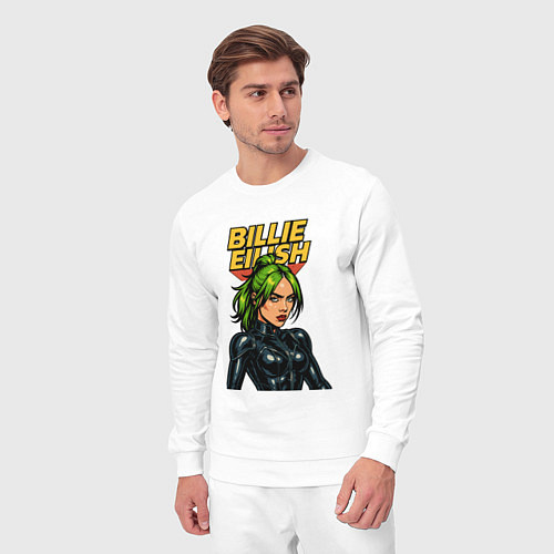 Мужской костюм Билли Айлиш в стиле комикса / Белый – фото 3
