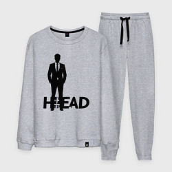 Костюм хлопковый мужской Руководитель в деловом костюме, цвет: меланж