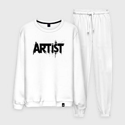Костюм хлопковый мужской Художник в стиле граффити, цвет: белый