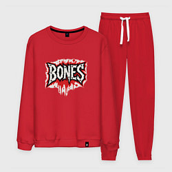 Костюм хлопковый мужской Логотип Bones, цвет: красный