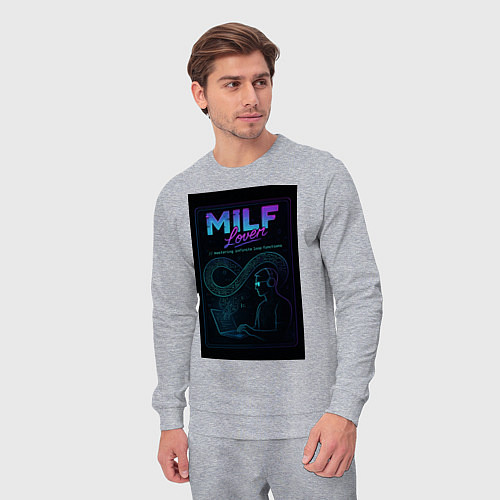 Мужской костюм Mastering Infinite Loop Functions - milf meme / Меланж – фото 3