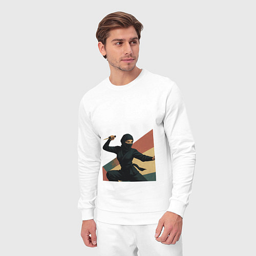 Мужской костюм Ниндзя девушка / Белый – фото 3