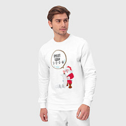 Костюм хлопковый мужской Список подарков санты, цвет: белый — фото 2
