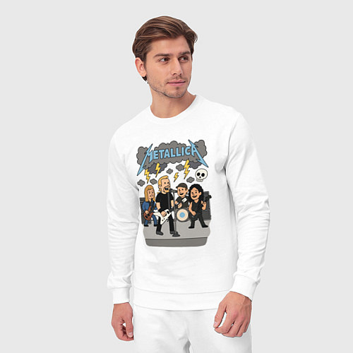 Мужской костюм Металлика мультяшный стиль / Белый – фото 3